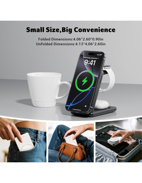 Cargador Inalámbrico Magnético Acer 3 en 1 15W para iPhone y Apple Watch