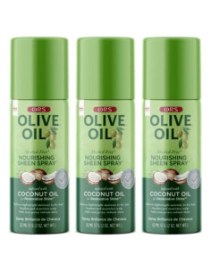 Spray Brillo Nutritivo ORS Aceite de Oliva y Coco 3x60ml