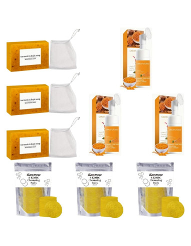 Juego de Cuidado de Piel de Cúrcuma 3 Piezas - GALHJCZ