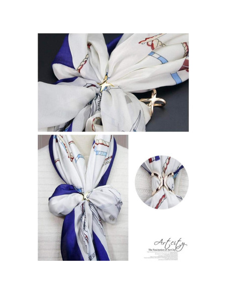 Anillos de Bufanda UPSTORE en Forma de X Oro y Plata 2PCS