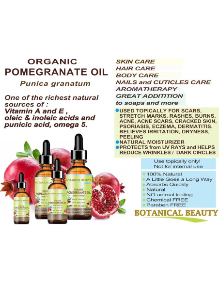 Aceite de Granada Orgánico Botanical Beauty 15 ml Puro Virgen
