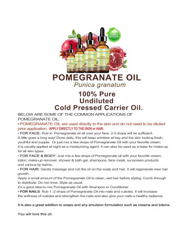 Aceite de Granada Orgánico Botanical Beauty 15 ml Puro Virgen