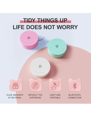 Impresora de Etiquetas Portátil PeriPage L1 Rosa - Bluetooth, Sin Tinta