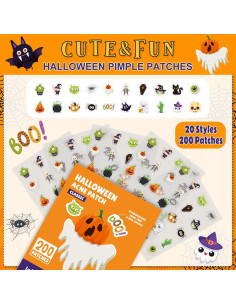 200 Parches para Acné Halloween Ouvibor con Ácido Salicílico 2