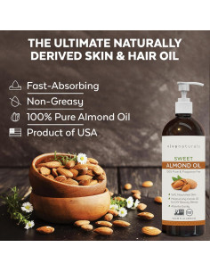 Aceite de Almendra Dulce Viva Naturals 473 ml - Hidratante Piel y Cabello 2