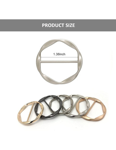 5 Anillos de Bufanda Clip de Metal ATCYMI para Mujeres 35mm