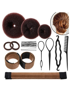 Juego de Estilizado de Cabello WILLBOND - 3 Donuts, 2 Formadores, 4 Herramientas