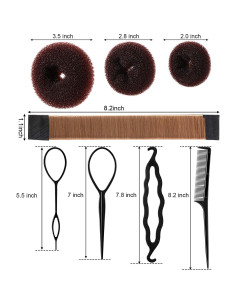 Juego de Estilizado de Cabello WILLBOND - 3 Donuts, 2 Formadores, 4 Herramientas 2