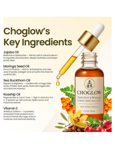 Aceite Facial Brillante Choglow 68g - Alternativa Natural al Retinol