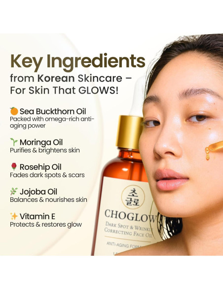 Aceite Facial Brillante Choglow 68g - Alternativa Natural al Retinol
