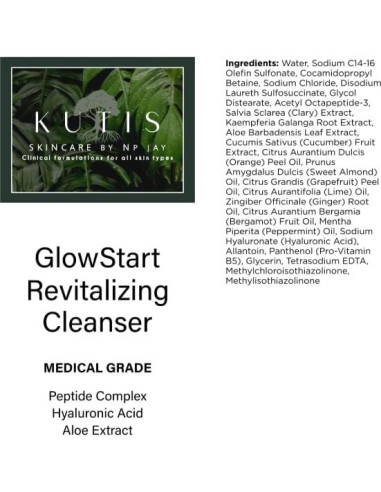 KUTIS GlowStart Limpiador Facial 200g - Grado Médico con Péptidos