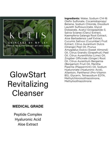 KUTIS GlowStart Limpiador Facial 200g - Grado Médico con Péptidos