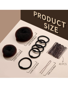 Set Hacedor de Moño Donut FANDAMEI 8PCS para Niños Marrón 2