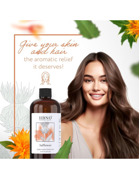 Aceite de Cártamo Orgánico HBNO 475ml - Alto Oleico para Cuidado Personal Aceite de Cártamo Orgánico HBNO 475ml - Alto Oleico para Cuidado Personal