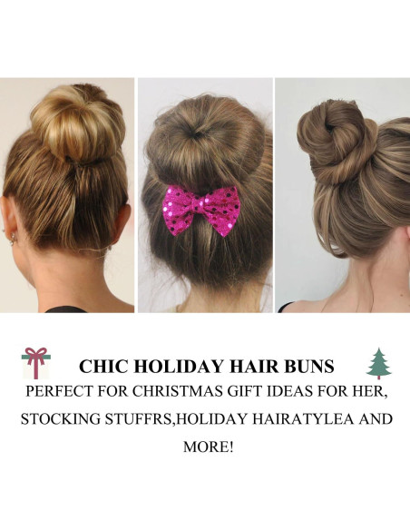 Hacedor de Moño Donut TsMADDTs 3PCS con 20 Horquillas Rubias