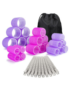 Juego de 33 Rulos Autoadhesivos ELASO para Cabello Largo y Medio