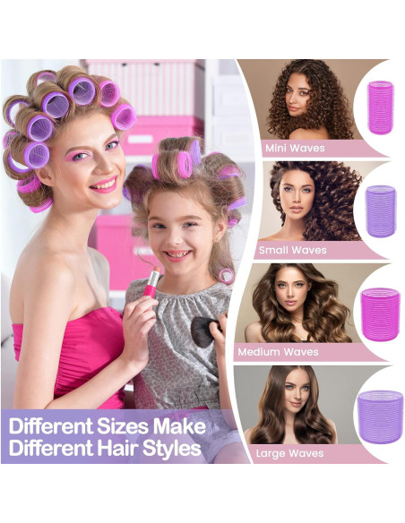 Juego de 33 Rulos Autoadhesivos ELASO para Cabello Largo y Medio