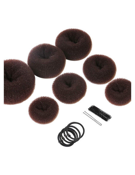 Conjunto Hacer Moño Donut Teenitor - 7 Piezas Marrón