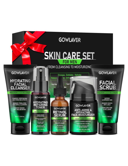 Set de Cuidado Facial para Hombres GOWLAVER - Hidratante y Antienvejecimiento