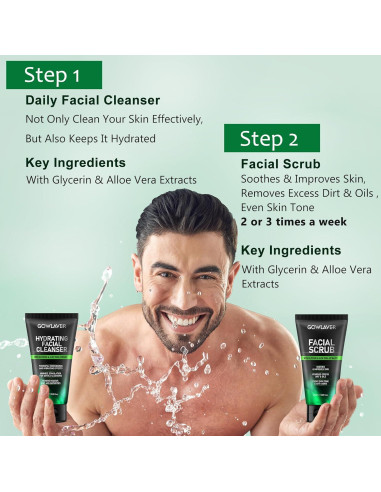 Set de Cuidado Facial para Hombres GOWLAVER - Hidratante y Antienvejecimiento