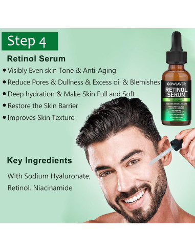 Set de Cuidado Facial para Hombres GOWLAVER - Hidratante y Antienvejecimiento