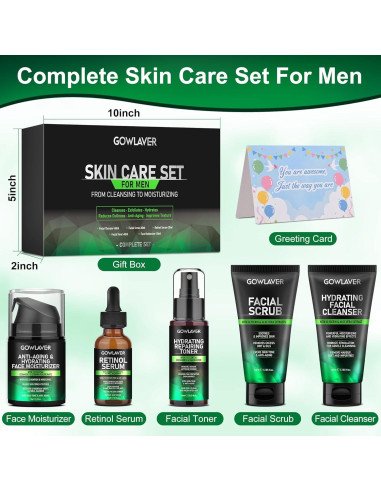 Set de Cuidado Facial para Hombres GOWLAVER - Hidratante y Antienvejecimiento