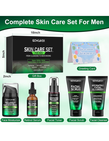 Set de Cuidado Facial para Hombres GOWLAVER - Hidratante y Antienvejecimiento