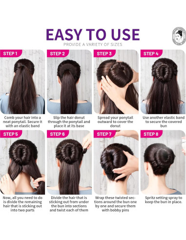 Conjunto Hacer Moño Donut Teenitor - 7 Piezas Marrón