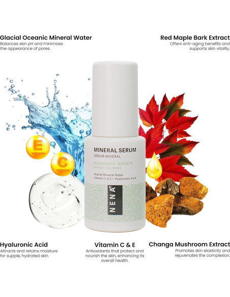 Suero Mineral NENA Cuidado de la Piel 29.57 ml - Vitamina C y Ácido Hialurónico