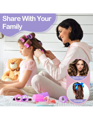 Juego de 33 Rulos Autoadhesivos ELASO para Cabello Largo y Medio