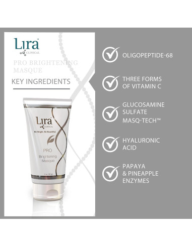 Mascarilla Iluminadora Lira Clinical 59 ml - Hidratante con Vitamina C y Ácido Hialurónico