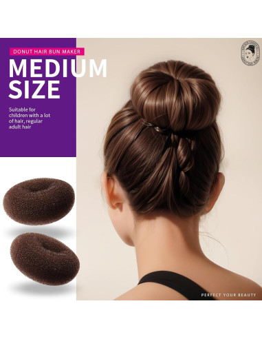 Conjunto Hacer Moño Donut Teenitor - 7 Piezas Marrón