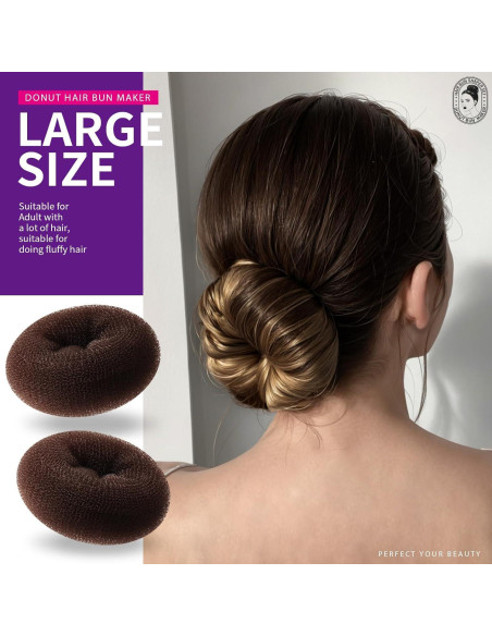 Conjunto Hacer Moño Donut Teenitor - 7 Piezas Marrón