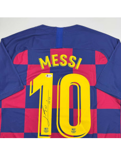 Camiseta de fútbol autografiada Lionel Messi FC Barcelona 2
