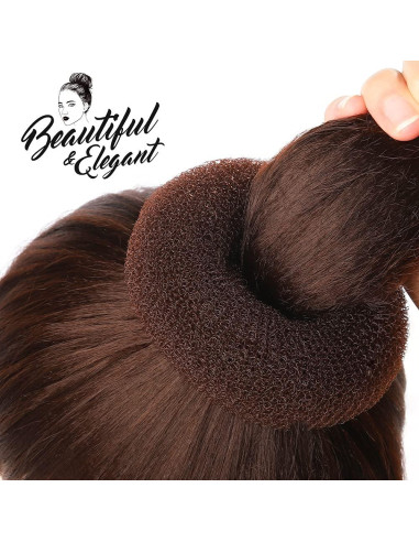 Conjunto Hacer Moño Donut Teenitor - 7 Piezas Marrón