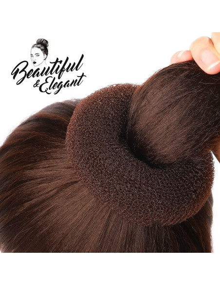 Conjunto Hacer Moño Donut Teenitor - 7 Piezas Marrón