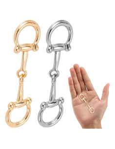 Hebillas de Clips para Bufandas Aleación Plata y Oro 80x22mm