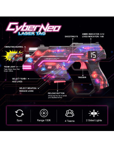 Conjunto Laser Tag CyberNeo con Chaleco LED y Barril Dinámico 2