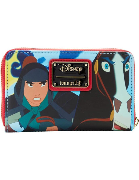 Billetera Loungefly Disney Mulan con Cierre y 4 Ranuras