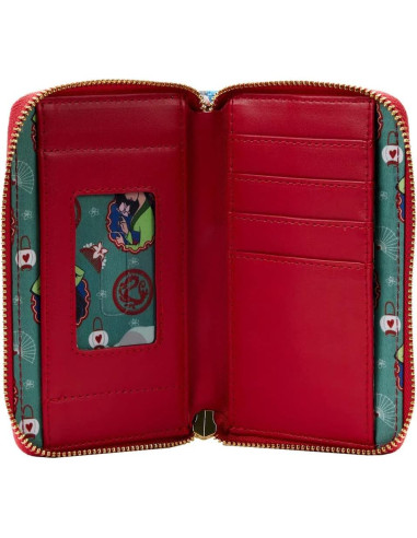 Billetera Loungefly Disney Mulan con Cierre y 4 Ranuras