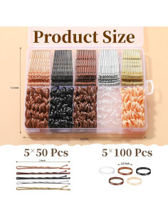 Kit de Horquillas y Gomas para Cabello YGDZ 750PCS Neutros 2