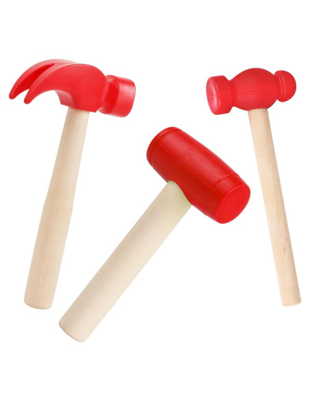 Juego de 3 Martillos de Madera Juguete Waenerec para Niños
