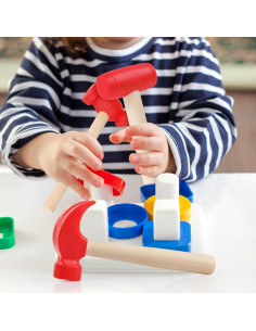 Juego de 3 Martillos de Madera Juguete Waenerec para Niños 2