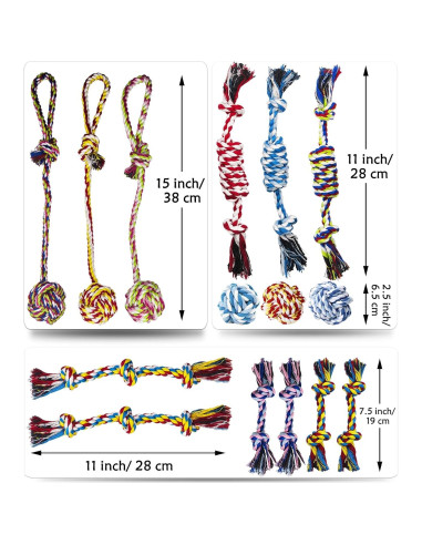 Set de Juguetes de Cuerda para Perros Pequeños Koyukuk 15 Piezas