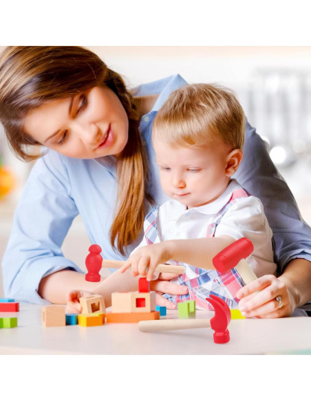 Juego de 3 Martillos de Madera Juguete Waenerec para Niños