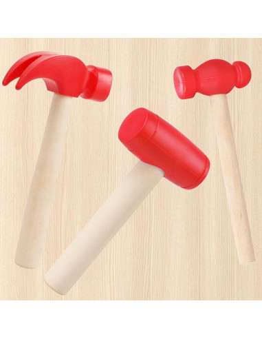 Juego de 3 Martillos de Madera Juguete Waenerec para Niños