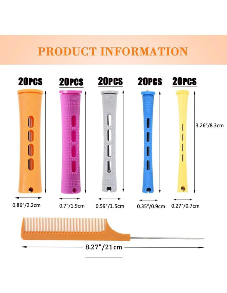 Juego de 100 Varillas de Rizar Cabello YOROSTAR - Sin Calor