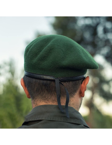 Boina Militar Gajaous para Hombre y Mujer - 100% Lana, Talla Única, Color Verde