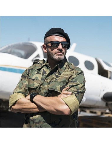 Boina Militar Gajaous para Hombre y Mujer - 100% Lana, Talla Única, Color Verde