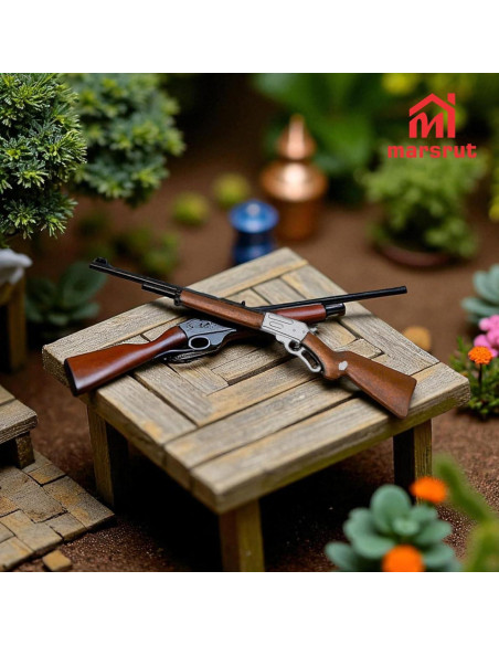 Set 2 Rifles Miniatura Marsrut 1/12 para Casa de Muñecas